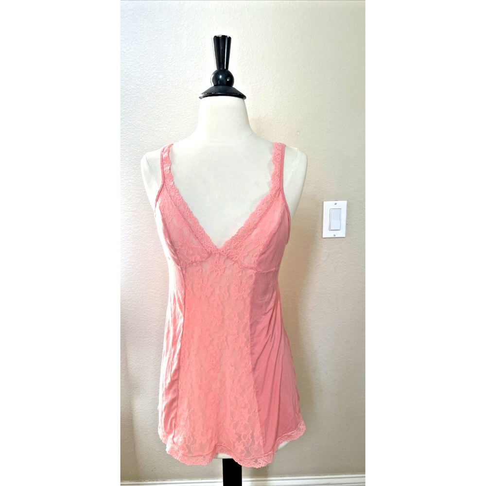 Y2K Vintage 04' Victoria's Secret Lace Babydoll Cami Peach/Pink Size Medium